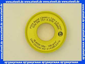 Teflon-Gewindedichtband Dichtungsband PTFE-Dichtband nach DIN EN 751-3 fuer Grobgewinde