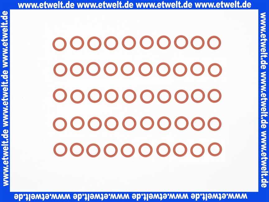 O-Ring Dichtung Dichtring 7,50x1,80 mm Silikon 60°Shore rot (50 Stück)