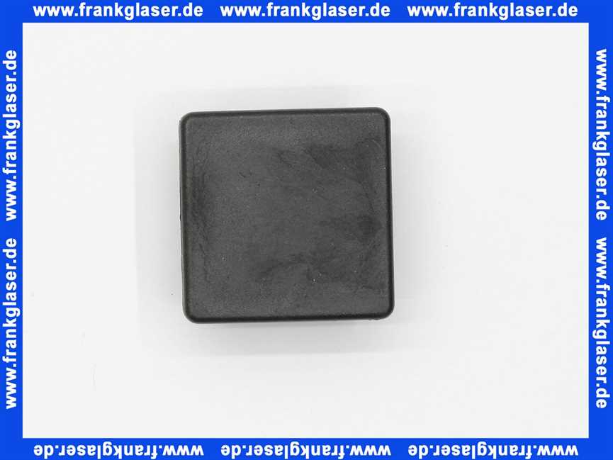 Stopfen mit Lamellen für Quadratrohre 40x40 mm Polyethylen schwarz Wandstärke Rohr 3 mm Einsteckhöhe 15,0 mm Kopf 5 mm stark