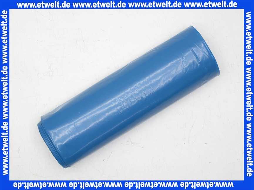 Müllsäcke PE blau Typ100 700x1100mm 0,10mm VE 25 Stück/Rolle