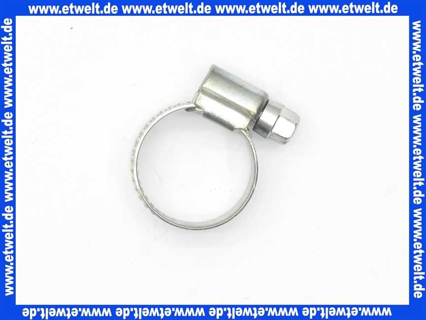 Schlauchklemme Spannbereich 12-22 mm Bandbreite 12 mm Schlauchschelle 12-22/12 W1 aus verzinktem Stahl nach DIN 3017 mit Schneckengewinde