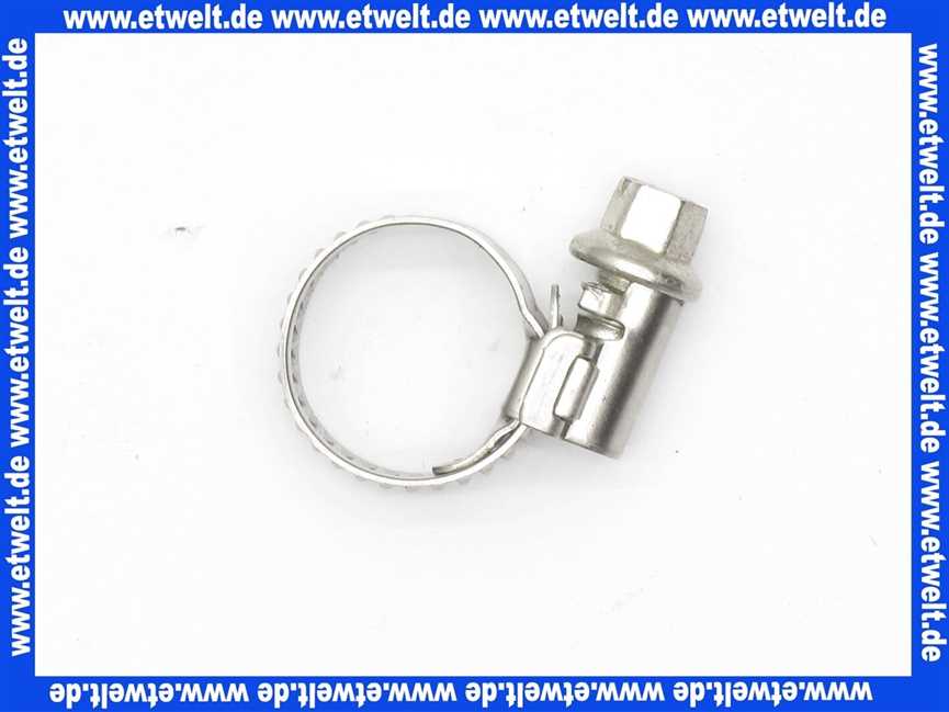 Schlauchklemme Spannbereich 8-16 mm Bandbreite 9 mm Schlauchschelle 8-16/9 W4 Band, Gehäuse und Schraube aus Edelstahl nach DIN 3017 rostbeständig mit Schneckengewinde