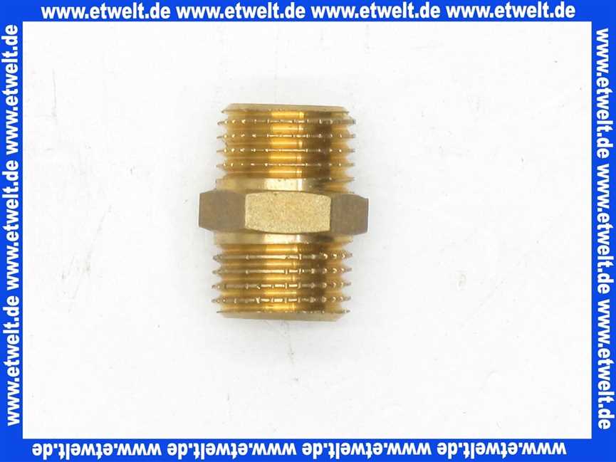 Gewindenippel Doppelnippel 1/4 Zoll AG x 1/4 Zoll AG flachdichtend Messing beidseitig Aussengewinde