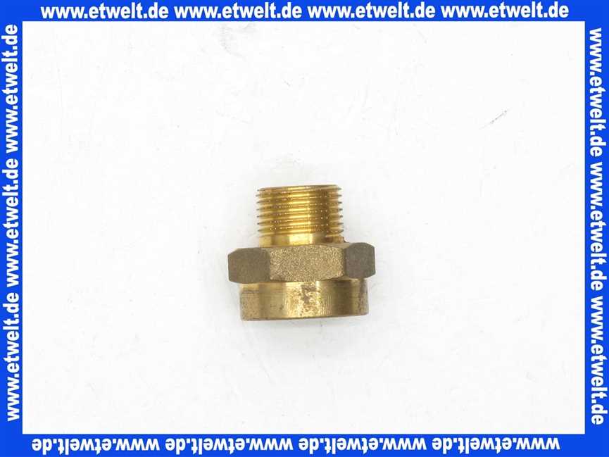 Gewindenippel Doppelnippel reduziert 3/8 Zoll AG x 1/2 Zoll IG flachdichtend Messing Aussengewinde x Innengewinde Reduziernippel