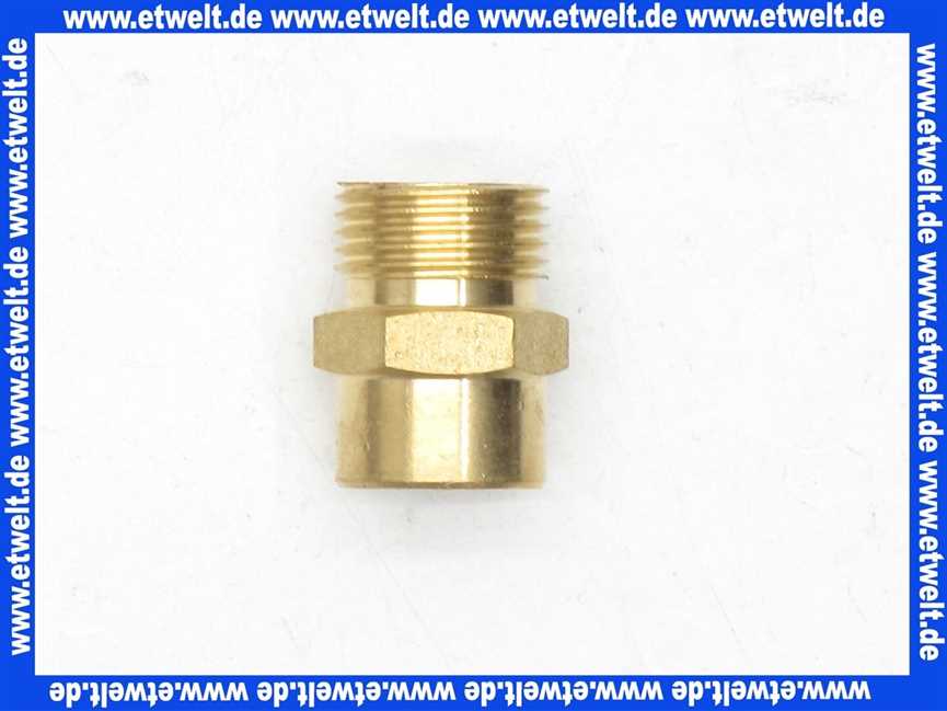 Gewindenippel Doppelnippel reduziert 1/4 Zoll IG x 3/8 Zoll AG flachdichtend Messing Innengewinde x Aussengewinde Reduziernippel