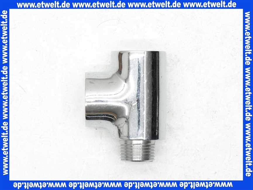 T-Stück 2 x 3/8IG und 1 x 3/8AG Messing verchromt