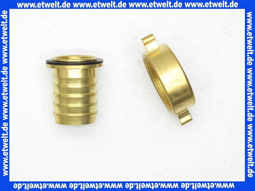 Schlauchverschraubung Messing Verschraubung G11/2 Überwurf -32mm Schlauchstutzen mit Dichtung