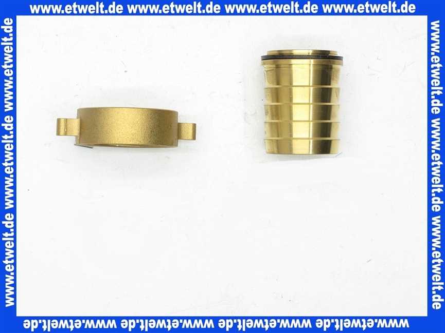 Schlauchverschraubung Messing Verschraubung G2 1/4 Zoll Überwurf - 50 mm Schlauchstutzen mit Dichtung