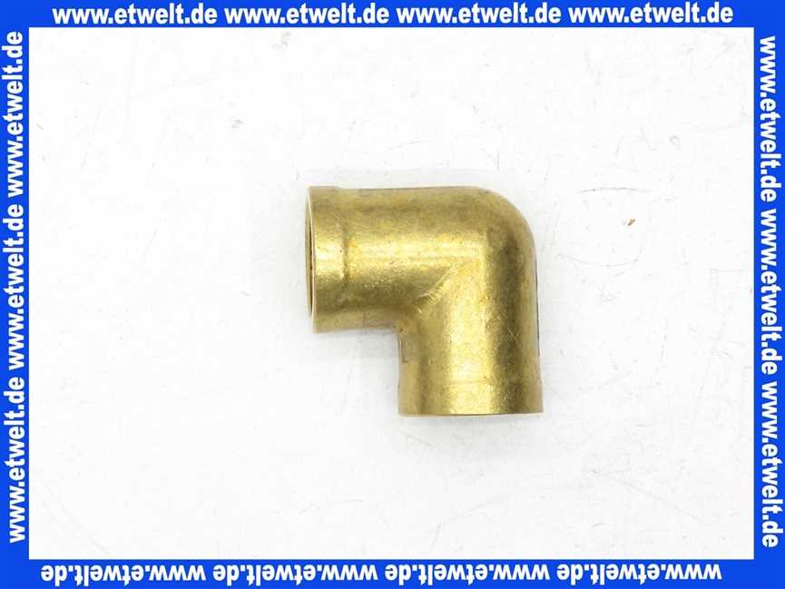 Winkelbogen Winkel 90° 3/8 Zoll IG Messing beiderseits Innengewinde