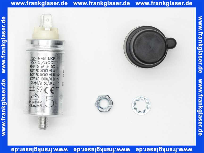 713124 Weishaupt Kondensator MAB-MKP 5 uF 500II 332 420V AC DB-HPFMS Anschlussfahnen 6,3