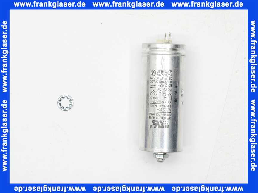 713481 Weishaupt Kondensator-Set 30,0 uF 280V Anschlussfahnen 2,8, mit Kappe